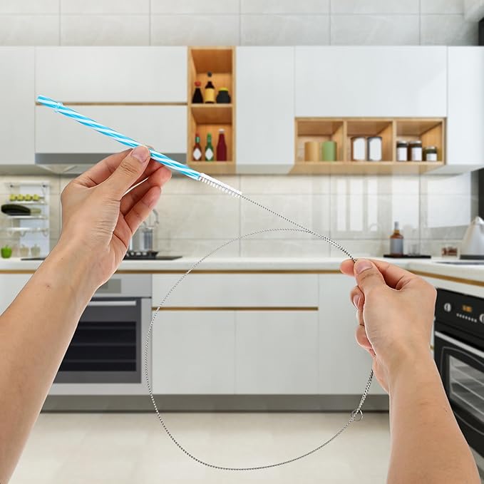 4pcs 39.4 Inches Straw Cleaner Brush Extra Long, Extra Long Pipe Cleaners for Cleaning Straw, Tube, Pipe, Hose, Refrigerator Drain, Laboratory Catheter Brush, White
