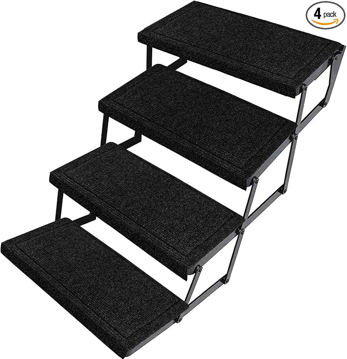 OKBA RV Step Covers,18" Wide Camper Step Cover for 8-11" Deep Stairs - 4 Pack Black RV Stair Covers to Keep Camper Clean