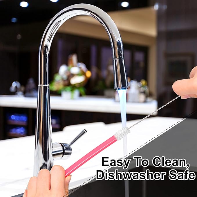 Reusable Straw Cleaning Brushes Bottle Test Tube Long Straw Cleaning Brush Nylon Washing Tool Reusable Bottle Brush in Different Size (White)