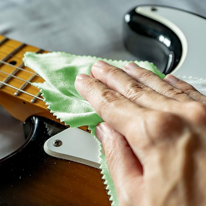 AAwipes Piano Cleaning Cloths Microfiber (3-Pack 12"x12") Plush Polishing Cloths for Musical Instruments Premium Cleaning Cloths for Guitar Violin Clarinet Trumpet Sax Universal (HCIS-1212-G-3)