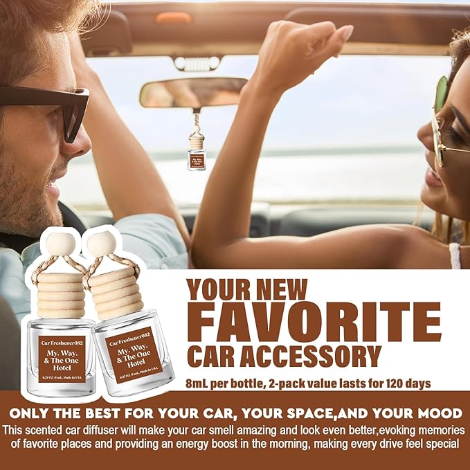 HoogaLife Car Air Freshener Diffuser 4 Pack Hanging Car Freshener for Women - 24.K Magic & W. Hotel ＆ Cabane & Rltz. CarIton Hotel ＆ Droam 0n & Westln Hotels ＆ M.y Way & The 0ne Hotel Fragrance Oil