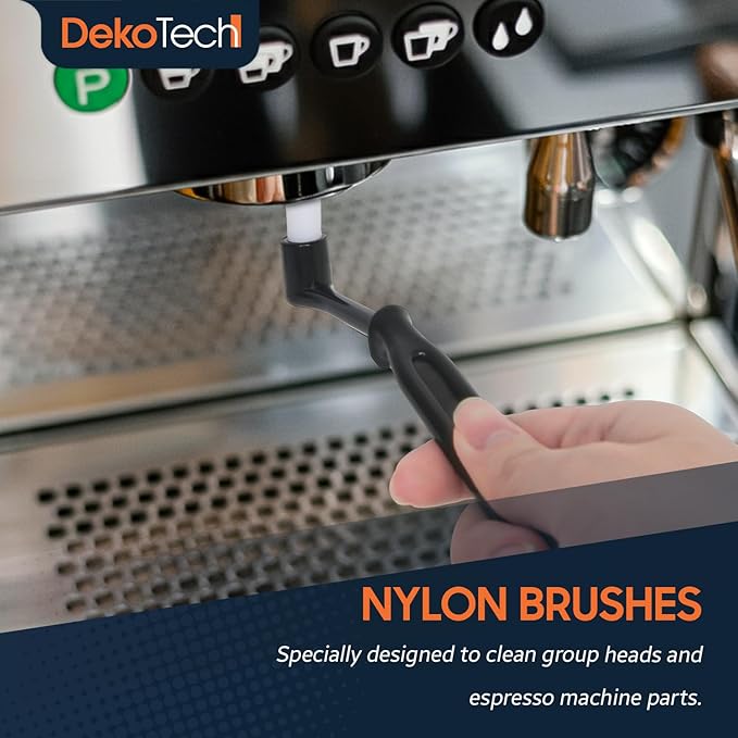 Coffee Machine Cleaning Brush Set – 4-Piece Kit with Wooden Handle and Nylon Bristles for Espresso Grinders, Group Heads & Coffee Machines