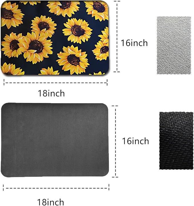 Dish Drying Mat Foldable Fall Kitchen Drying Mat Absorbent Sink Mat Multi-Purpose Coffee Pad Easy To Clean,Kitchen Gadgets,sunflower decor(sunflower) (16inches*18inches)