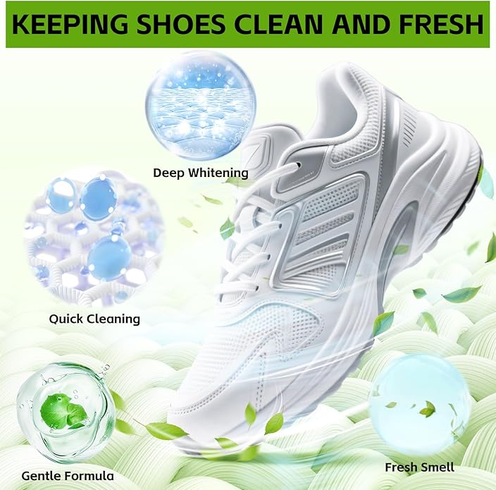 X-SMILE Sneaker Cleaning Kit, Foam Cleaner for White Shoes, PU & Synthetic, Canvas, Mesh & Rubber, Brush, Towel & Wipe 100ml