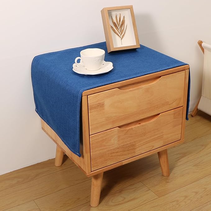 Small Bedside Tablecloth Table Dustcover End Tabletop Home Decoration Fabric Tablecloth Nightstand Table Covering Doilies for Furniture Décor (16×35inch)