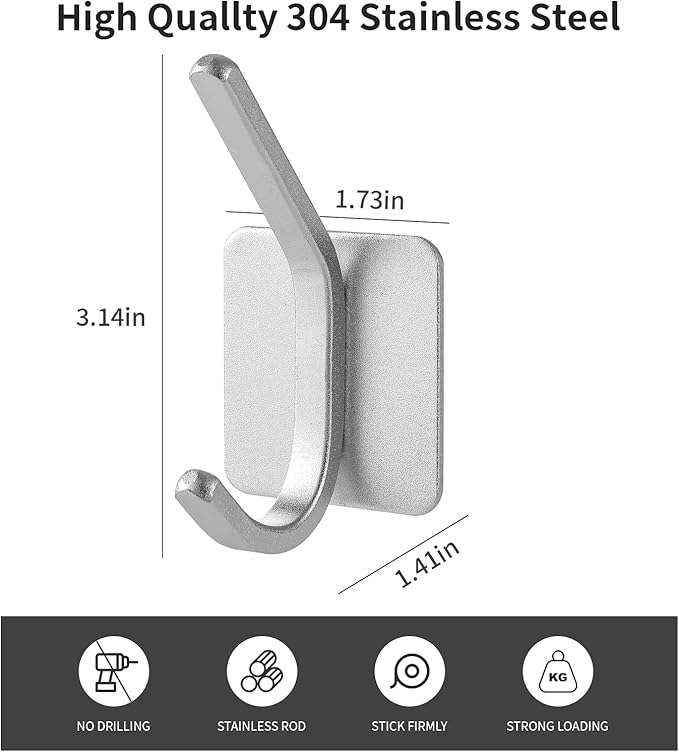 Paoli Heavy Duty Self Adhesive Hooks - Sturdy self Adhesive Hooks for Home, School and Office Easy to fit and Remove,with a Maximum Load Capacity of 30lb(White 6PC)