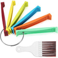 Fcr6 Fin Comb Plastic Colored Fin Coil Comb Straightener Condenser Coil Fin Comb and Air Conditioner Condenser Brush for Evaporator Condenser Coil, 6 Fin Comb on a Ring Handle 12 Different Fin Spacing