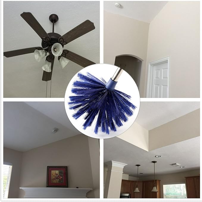 Cobweb Duster, MEIBEI Removable and Washable Ceiling Fan Duster with Long Handle-72.1", Non-Scratch Bristles Cobweb Brush for Cleaning High Ceiling, Book Shelve, Curtain Rod