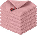 Kitinjoy 100% Cotton Kitchen Dish Cloths (12 X 12 Inches, Dried Roses), 6 Pack Waffle Weave Ultra Soft Absorbent Dish Towels for Drying Dishes Quick Drying Kitchen Towels Dish Rags