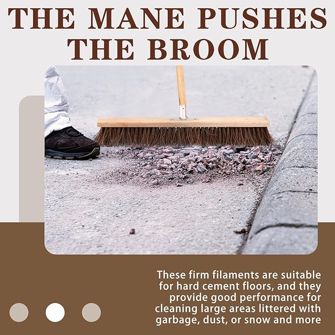 2 Pcs Push Broom Head Replacement Large Outdoor Heavy Duty Push Broom for Garage Driveway Cleaning, Farmhouse Animals Sheep Cow Back Scratcher(24 x 4 Inch)