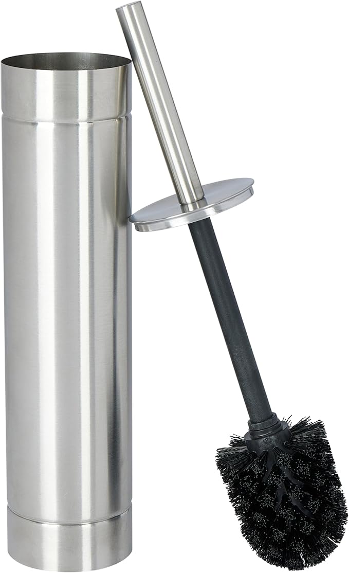 Bath Bliss Toilet Brush with Weighted Base | Slender Design | 360 Degree Brush | Bathroom Cleaning | Stainless Steel