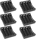 18650 Battery Case Holder 4 Slots X 3.7V 18650 Battery Storage Box, in Parallel Black Plastic Batteries Clip Box with Pin for DIY Parallel or Series Circuit PCB Projects (6pcs ABS 4 Slots)