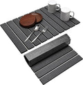 Stone Drying Mat for Kitchen Counter, Large Foldable Drying Stone with Non-slip Mat, Quick Dry Absorbent Diatomaceous Earth Mat for Dishes, Cups, Bottles, Any Countertop, 24"×16", Dark Gray