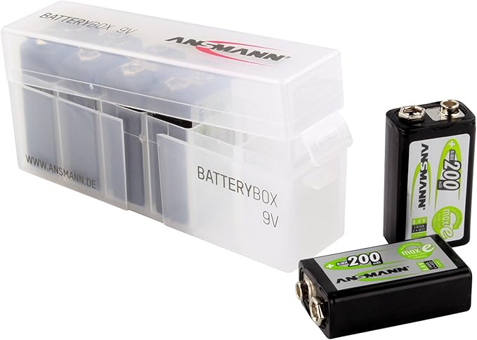 ANSMANN Battery Case for 6x 9V Rechargeable Batteries - Batterybox Storage Case for Transport & Protection (1-Pack)