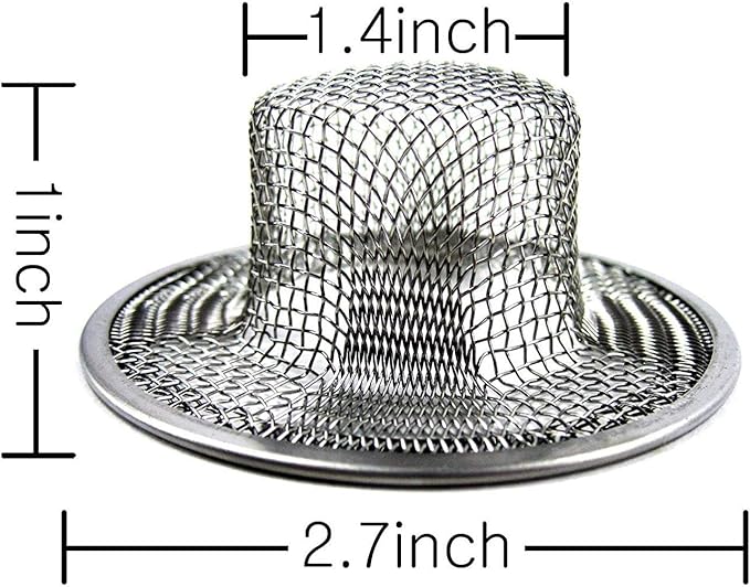 2pcs Metal Sink Strainer Bathtub Drain Hole Hair Catcher Drain Hole Filter Trap