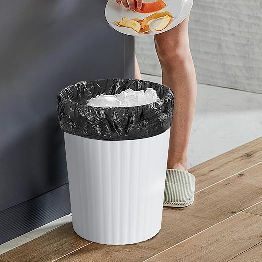 Versatile 2 Gallon Plastic Trash Can - The Compact Bin for Bathroom, Kitchen, or Home Office - White