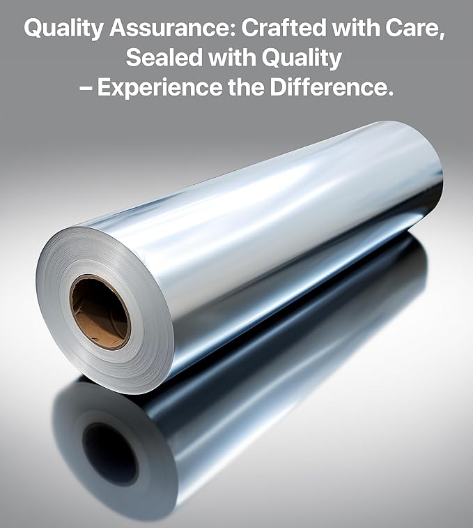 Aluminum Foil Wrap Roll 18 in x 500 Feet Long Industrial Size and Strength | Commercial Grade & Length Foil Wrap for Food Service Industry and Home Use Strong Silver (18 in x 500 ft, 1 Pack)