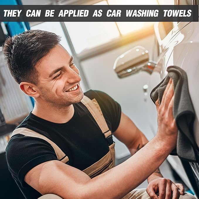 Tallew 80 Pcs Microfiber Towels:16"x16" Microfiber Drying Towels Bulk Micro Fiber Car Cleaning Cloth for Cars Drying Washing Polishing Office Windows Cleaning Household Supplies (Gray)