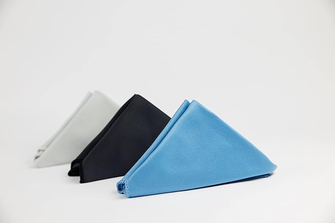 ProcareSelect Premium Microfiber Cleaning Cloths, Ideal for Large TV Screens, Tablets, Glasses, Spectacles, All Delicate Surfaces, 3 Pack, Extra Large 30cm x 30cm, Lint Free, Black, Blue, Grey