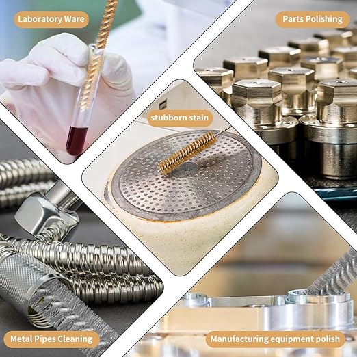 12-Pieces Brass Wire Brush Stainless Steel Wire Brush Set 12" Long Pipe Cleaners Parts Cleaning Brush Metal Brush for Cleaning Tubes, Cylinders, Bottle, Auto Parts (6mm/8mm/10mm/15mm/18mm/20mm)