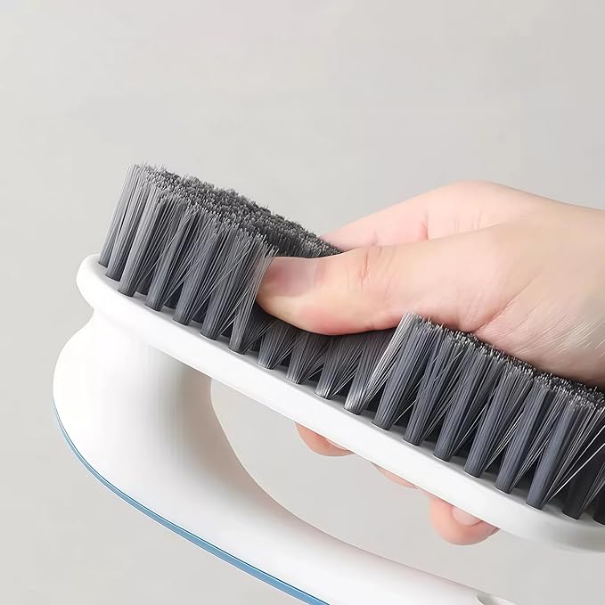 2 PCS Soft Bristle Shoe Brush Set – Long Handle & Short Handle Scrubbing Brushes – Gentle Bristle Cleaner Kit for Sneakers, Canvas Shoes, Laundry, and Household Cleaning