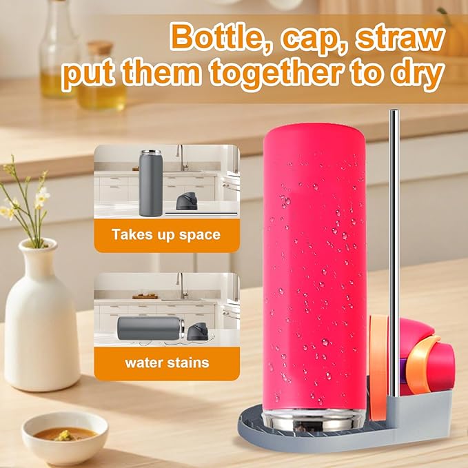 ( 2pcs)Silicone Water Bottle Boot and Bottle Drying Rack Compatible with Owala 40oz,Bottom Bumper Protector/Anti-Slip/Prevent scratches/Drying Rack Saves Space/Compatible with FreeSip Bottles,White