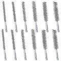 12Pcs Stainless Steel Bore Brush in Different Sizes Twisted Wire Cleaning Brush with Handle 1/4 Inch Hex Shank for Power Drill Impact Driver