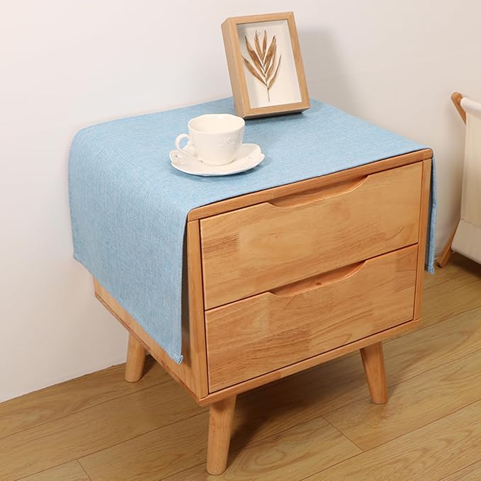 Small Bedside Tablecloth Table Dustcover End Tabletop Home Decoration Fabric Tablecloth Nightstand Table Covering Doilies for Furniture Décor (16×35inch)