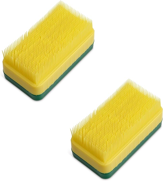 HIC Kitchen Corn Desilking Brush and Vegetable Scrubber, Dual-Textured Bristles, Set of 2