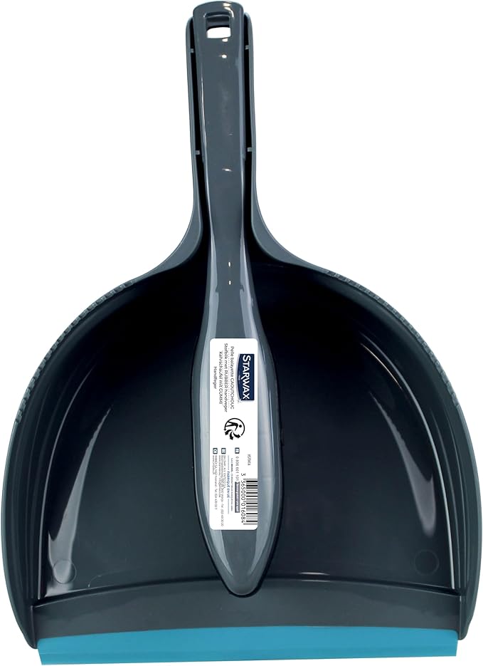 STARWAX - Rubber Dustpan and Brush Set – Grabs Dirt, Hair and Liquid Messes – Durable and Wear-Resistant – French Design