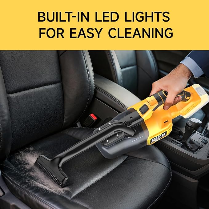 Cordless Vacuum Cleaner for Dewalt 20V Battery, 500W Handheld Vacuum Cleaner with Washable Filter, Portable Stick Vacuum for Floor Carpet Car Hardwood Pet Hair Home(Battery Not Included)