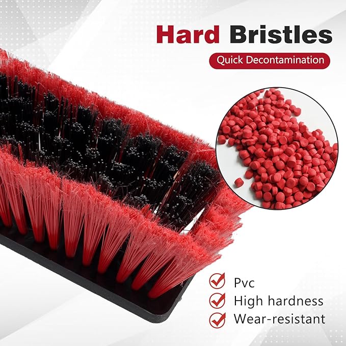 16.5" Outdoor Broom for Floor Cleaning Heavy Duty Push Broom with 53" Long Handle,Outdoor Broom for Deck,Driveway,Garage,Yard,Deck,Patio,Warehouse,Concrete