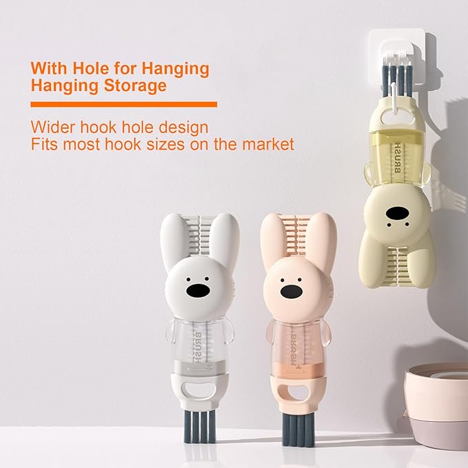 4 in 1 Cup Lid Cleaning Brush, Multifunctional Bottle Cleaning Brush, Cup Crevice Cleaning Tools, Easy to Clean and Storage, Cup Lid Gap Cleaner, Home Kitchen Cleaning Tools - 3Pcs