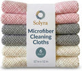 Oeko-Tex Certified Microfiber Cleaning Cloths – Non-Toxic, Safe for Family & Pets – 6 Pack Kitchen Rags for Counter – 12x12 in, Lint-Free, Absorbent Dish Towels, Dusting Cloths