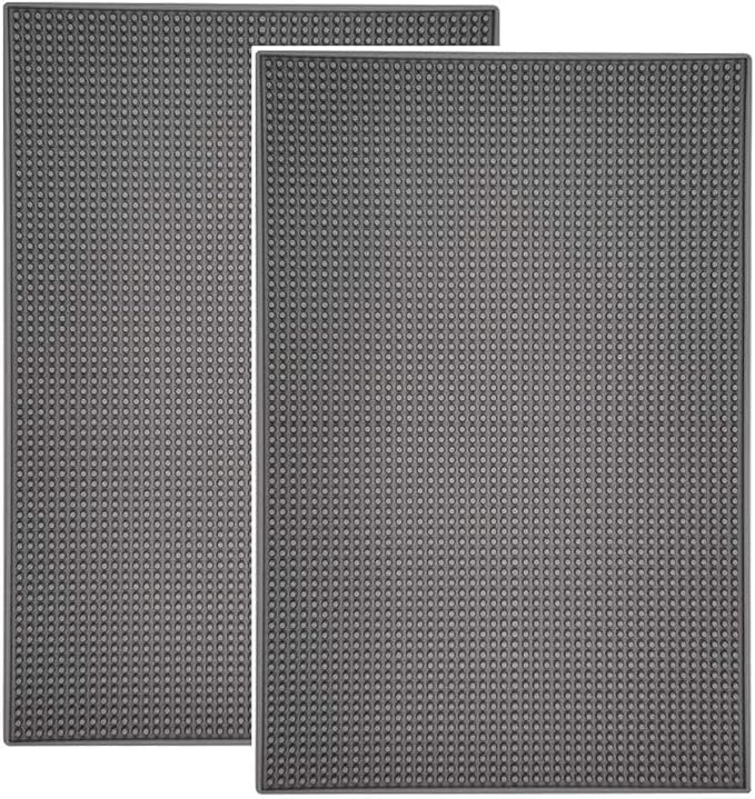 Highball & Chaser 2 Pack Bar Mat, Dish Drying mat, 18 in x 12in Thick Durable and Stylish Service Coffee Bar Mat/Espresso mat for Spills, Bars, Restaurants, Coffee Counter Mat