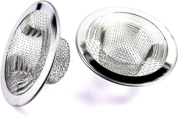 2pcs Metal Sink Strainer Bathtub Drain Hole Hair Catcher Drain Hole Filter Trap