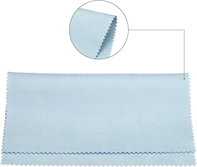 PATIKIL Eyeglass Microfiber Cleaning Cloth 7"x6", 24 Pack Glasses Cleaning Cloth Soft Suede Wipe Screen Cloth for Camera Lens Eyeglasses Screens in Individual Vinyl Pouch, Blue