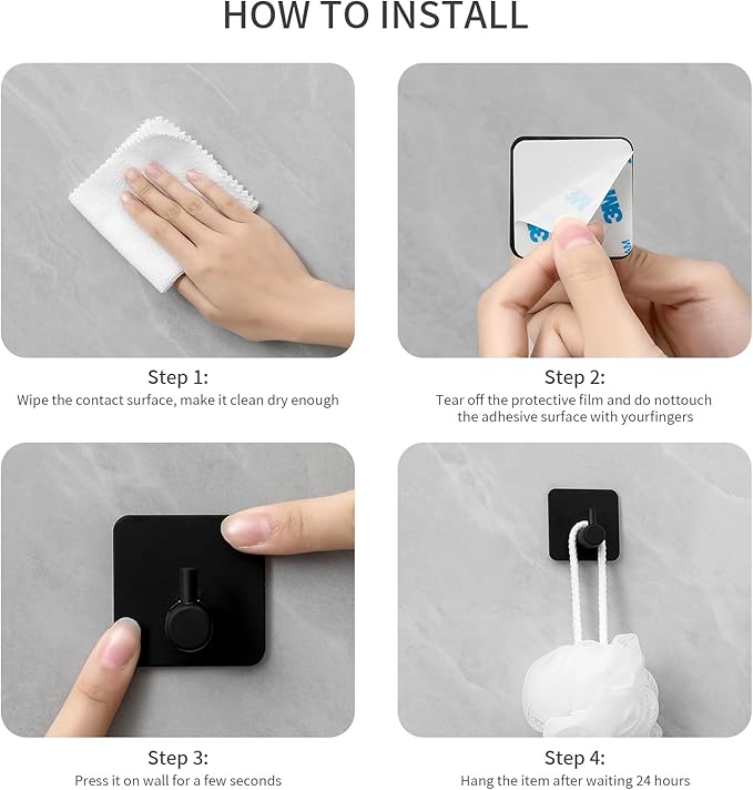 Paoli Heavy Duty Self Adhesive Hooks - Sturdy self Adhesive Hooks for Home, School and Office Easy to fit and Remove(4PC)