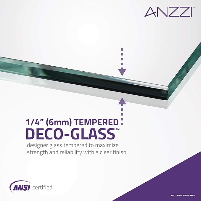 ANZZI 72 x 48 inch Framed Shower Door in Brushed Nickel | Halberd Water Repellent Glass Shower Door with Seal Strip Parts | Easy Glide Rollers Sliding Shower Door | SD-AZ052-01BN