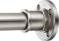 BRIOFOX Industrial Shower Curtain Rod - 2-in-1 Design Tension Curtain Rod - Rustproof Non-Slip 27 to 43 Inch 304 Stainless Steel, Brushed Nickel Window Curtain Rod