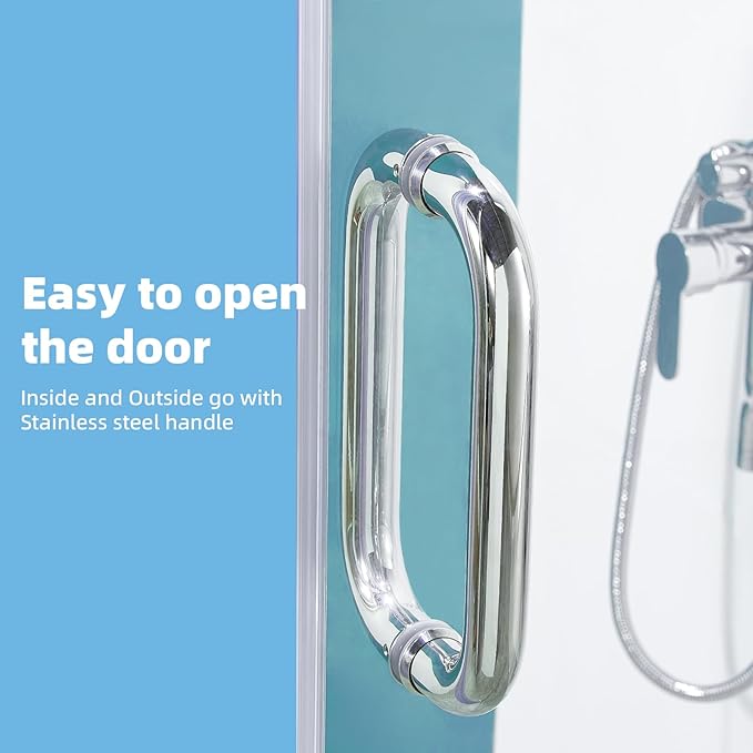 Pivot Shower Door, Adjustable Width 58.5-60" W x 76" H Shower Glass Door with 3/8" (10mm) Clear SGCC Tempered Glass with Nano Easy-Clean Coating, L01 Chrome