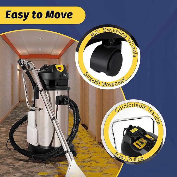40L Commercial Carpet Cleaner Machine, 1034W Heavy Duty Wet Dry Vacuum Cleaner for Sofa Curtain Fabric Dust, 3 in 1 Portable Carpet Spraying Floor Brush Cleaner Extractor Vacuum Cleaning Machine