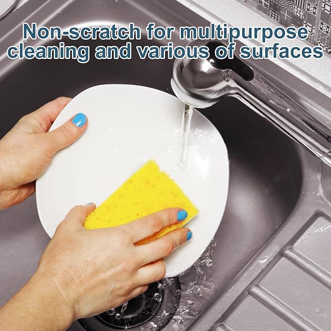 Dishwash Sponges, 10 Pack Non-Scratch Scrub Kitchen Sponges, Cleaning Sponges for Household Use