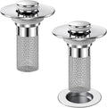 Bathroom Sink Drain Strainer, Pop-up Sink Stopper Hair Catcher with Removable Stainless Steel Filter Basket,Universal Drain Plug Filter Replacement for Bathroom Shower Sink Stopper(2Pcs)