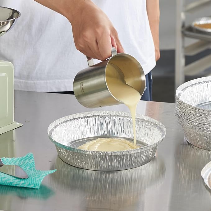 CURTA 8" Round Aluminum Foil Pans with Clear Lids | Heavy Duty | Great for Broiling, Baking, Storage, Roasting, Takeout, Air Fryer | 30 Pack