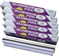 5-Pack Heavy Duty Grilling Aluminum Foil ， Baking Foil Paper, Sheets for Food Tinfoil Roll,High-Temperature Resistant for Home Cooking,Hair Foils(Heavy-30CM*5M*15um)