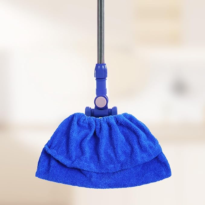 2 Pack Broom Pads to Baseboard Cleaning Tool, Reusable Microfiber Sweep Broom Cloth Covers Base Board Cleaner Tool for Baseboards Molding Walls & Ceiling Cleaning