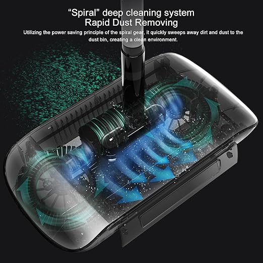 Carpet Floor Sweeper Manual with Horsehair,Hanging Manual Vacuum Carpet Brush Home Tool for Sweeping Mopping (Blue)
