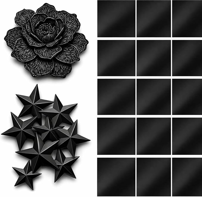 150 Packs Aluminum Metal Crafts DIY Foil 6 Inch x 6 Inch x 0.07 mm Thick for Art Project Aluminum Flashing Roll Wide Sheet Multipurpose Metal Sheets(Black)
