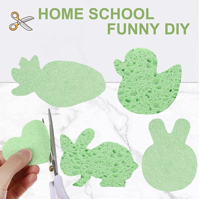 Zhengmy 100 Pieces Sponges Kitchen Compressed Sponges Bulk Natural Dish Sponge Compressed Wood Pulp Cleaning Sponge Without Scratching for Kitchen Bathroom, 3.9 x 2.4 x 0.12 Inch (Green)